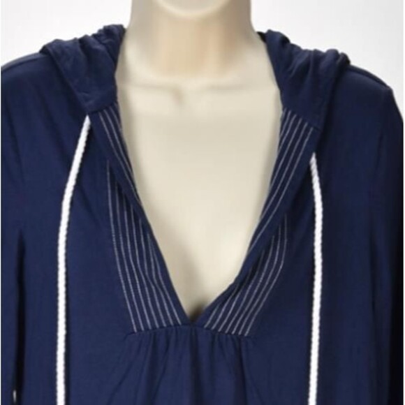 Lilly Pulitzer Navy Pullover Hoodie Tops Stitching Detailing Size S - Picture 3 of 3